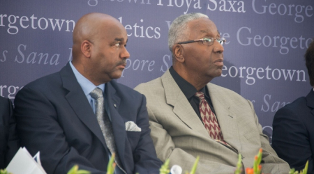 John Thompson III (left) and John Thompson Jr.