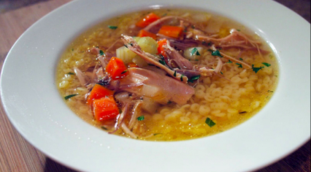 Turkey, Vegetable &amp; Barley Soup (a take on Michel Richard's Turkey, Mushroom &amp; Barley Soup in my book, Diet Simple