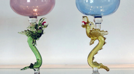 A Pair of Dragon Bimini Cordial Glasses, Circa 1920-35