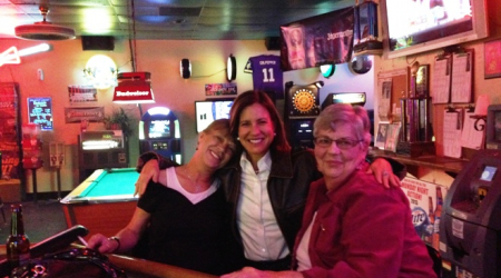 Joyce, the writer, and Lavinia at the Stateside Lounge, North Las Vegas