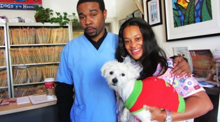 Nat Taylor, Bridget Powell and Biscuit - Georgetown Veterinary Hospital