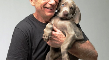 William Wegman and a Weimaraner
