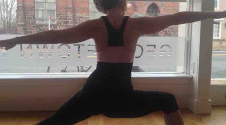 Katherine in Peaceful Warrior II Position