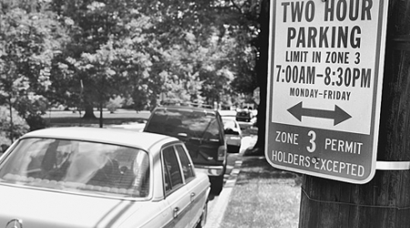 Parking spots in Glover Park are often scarce.