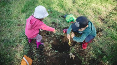 Kids digging