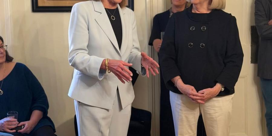 Lois Romano at Juleanna Glover’s home with Robin Sproul
