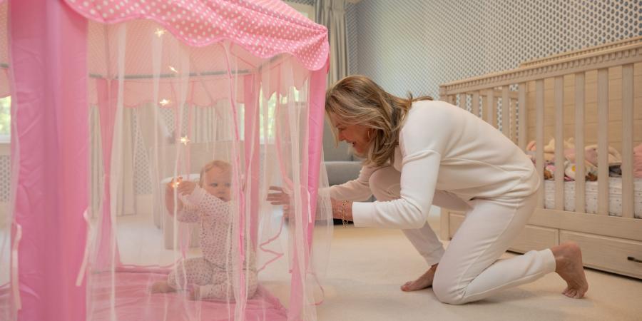 On floor with grandchild
